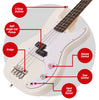 Vintage White Encore Blaster E40 Bass Guitar