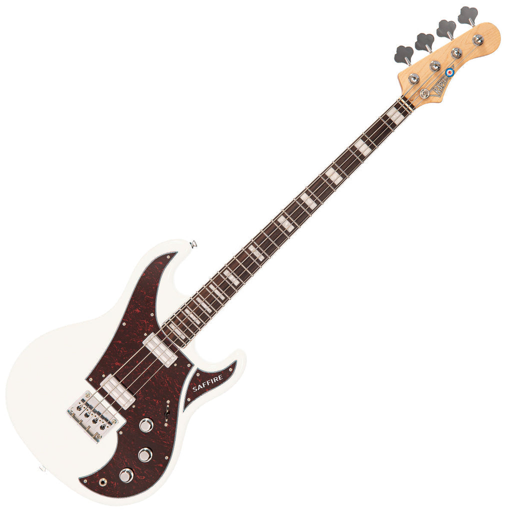 Arctic White Rapier Saffire Bass Guitar