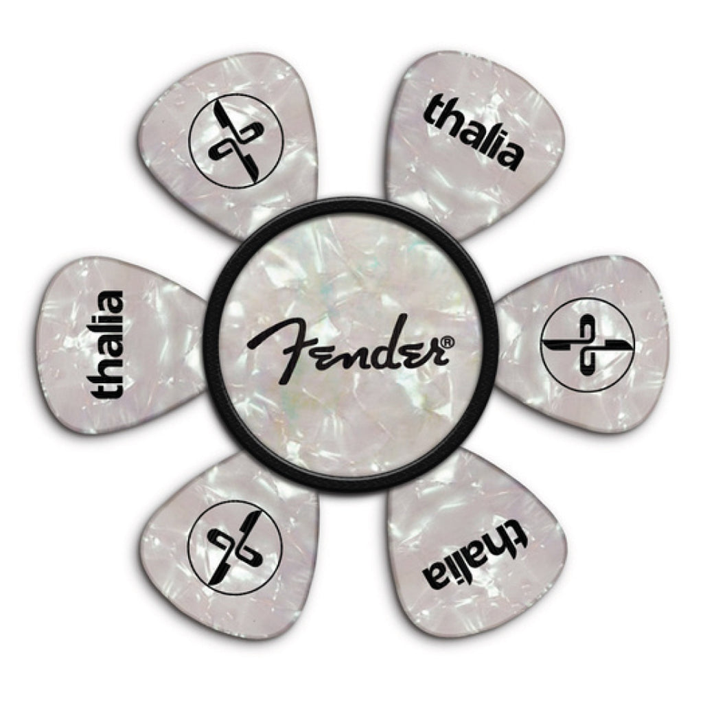 Fender® by Thalia Pick Puck ~ Mother-of-Pearl ~ Spaghetti Logo