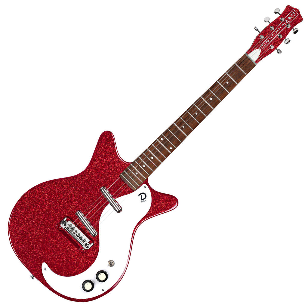ギター Danelectro 59M NOS+ MOD Danelectro 59M Mod NOS+ Blue Metalflake Electric Guitar