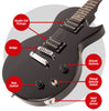 Gloss Black Encore Blaster E90 Electric Guitar
