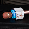 Easy Karaoke Bluetooth® Wireless Microphone with Speaker and Lights ~ Rose Gold