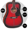 Redburst Encore Acoustic Guitar