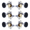 Grover STA-TITE Machineheads ~ 3+3 ~ Horizontal ~ Chrome ~ Ebony Buttons