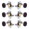 Grover STA-TITE Machineheads ~ 3+3 ~ Horizontal ~ Chrome ~ Rosewood Buttons