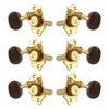Grover STA-TITE Machineheads ~ 3+3 ~ Horizontal ~ Gold ~ Rosewood Buttons