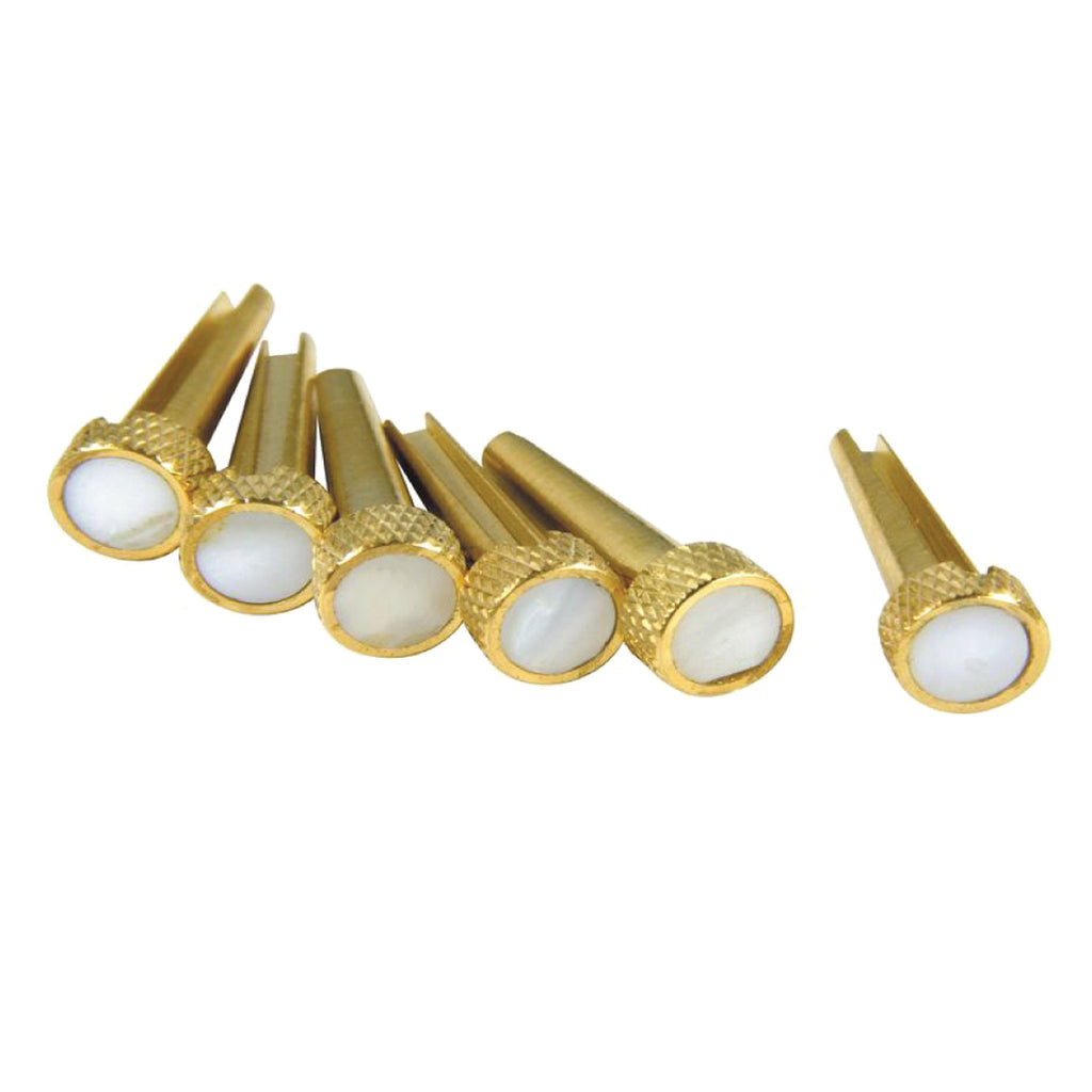 D'Andrea Tone Pins ~ Solid Brass with White Pearl Inlay ~ Set of 6