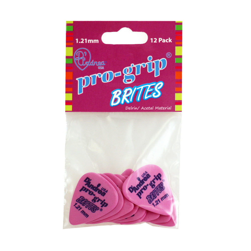 D'Andrea 351 Pro-Grip Brites Pink Ultra Violet Pack ~ Extra Heavy ~ 12 Picks