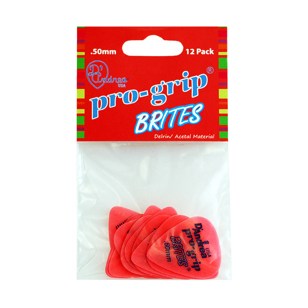 D'Andrea 351 Pro-Grip Brites Red Pick Pack ~ Thin ~ 12 Picks