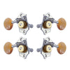 Grover U98 Series Sta-Tite Geared Ukulele Pegs (Set of 4) ~ Chrome ~ Acrylic Buttons