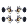 Grover U98 Series Sta-Tite Geared Ukulele Pegs (Set of 4) ~ Chrome ~ Ebony Buttons