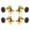Grover U98 Series Sta-Tite Geared Ukulele Pegs (Set of 4) ~ Gold ~ Rosewood Buttons