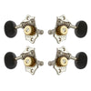 Grover U98 Series Sta-Tite Geared Ukulele Pegs (Set of 4) Nickel – Ebony Buttons
