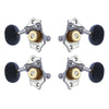 Grover U99 Series Sta-Tite Ukulele Pegs (Set of 4) ~ Chrome ~ Ebony Buttons
