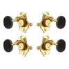 Grover U99 Series Sta-Tite Ukulele Pegs (Set of 4) ~ Gold ~ Ebony Buttons