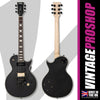 Vintage V100 ProShop Custom-Build Electric Guitar ~ Matte Black Maple Neck