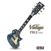 Medium Distressed Metallic Blue Vintage V100 ProShop Unique Electric Guitar