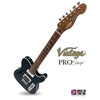 Washed Black with Roasted Maple Neck Vintage V72 ProShop Unique Electric Guitar