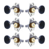 Grover STA-TITE Machineheads ~ 3+3 ~ Vertical ~ Chrome ~ Ebony Buttons
