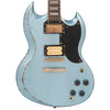 Vintage VS6 ProShop Custom-Build Electric Guitar ~ Heavily Distressed Gun Hill Blue