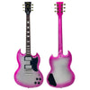 Distressed Pink to Silver Burst Vintage VS6 ProShop Unique Electric Guitar
