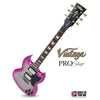 Distressed Pink to Silver Burst Vintage VS6 ProShop Unique Electric Guitar
