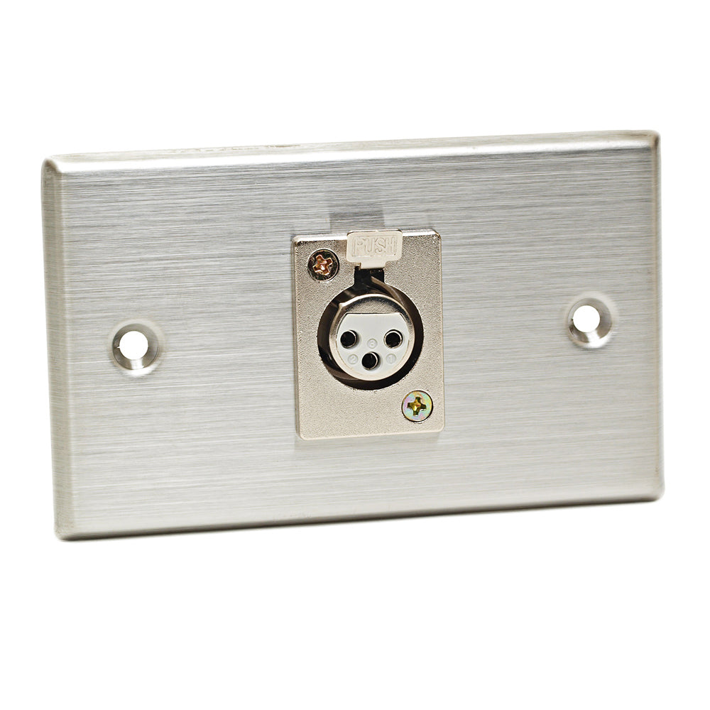 CAD Stainless Steel Wall Plate ~ 1 x XLR-F Connector