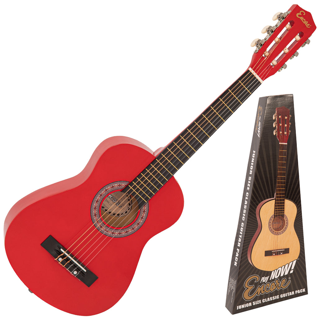 Encore Junior Size 30" Classic Guitar Pack ~ Red