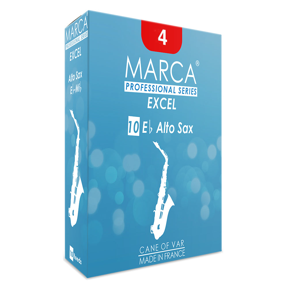 Marca Excel Reeds ~ 10 Pack ~ Alto Sax ~ 4