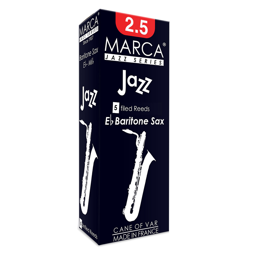 Marca Jazz Filed Reeds ~ 5 Pack ~ Baritone Sax ~ 2.5
