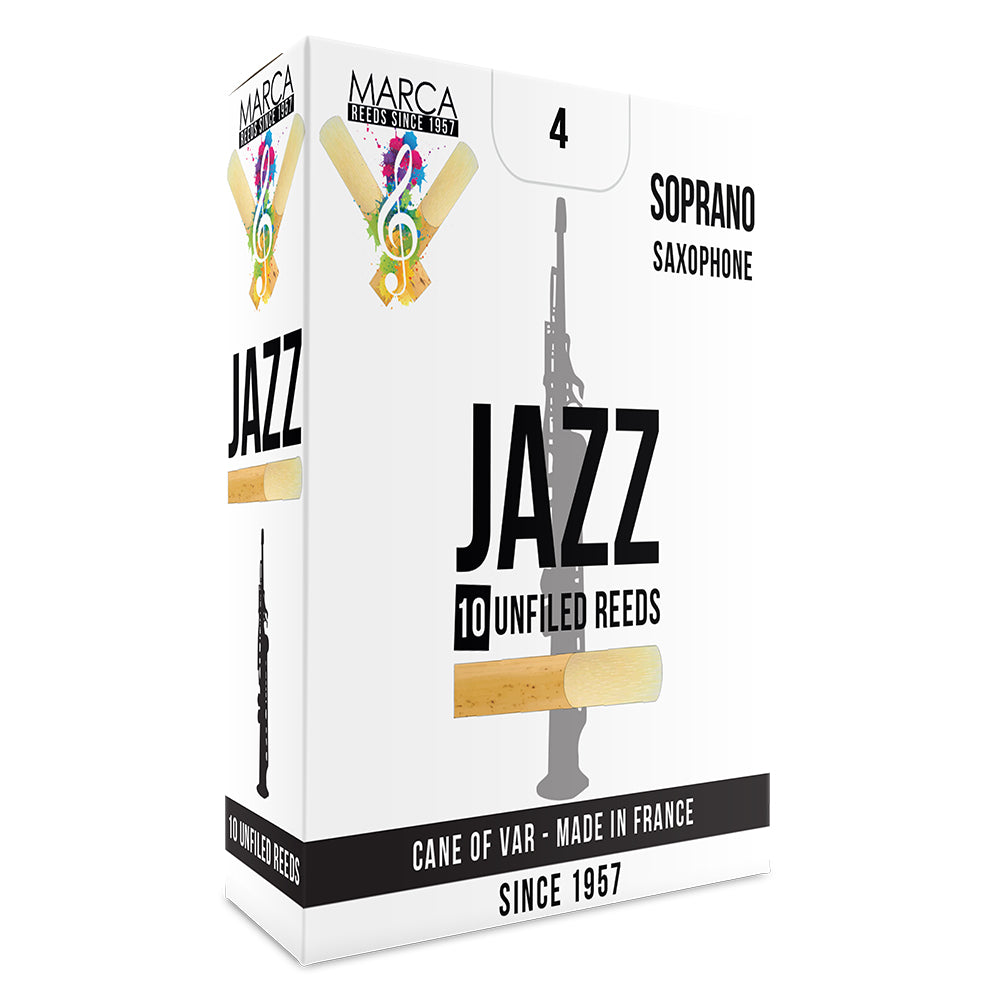 Marca Jazz Unfiled Reeds ~ 10 Pack ~ Soprano Sax ~ 4
