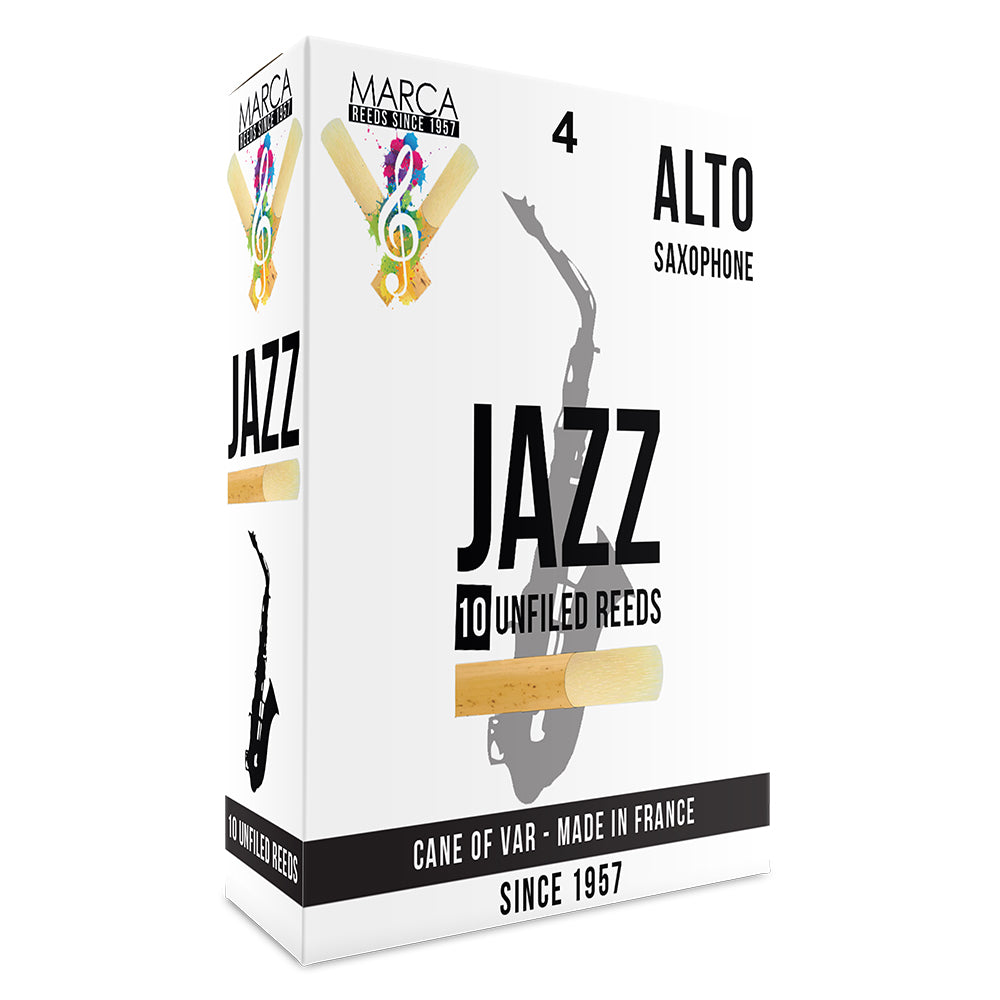 Marca Jazz Unfiled  Reeds - 10 Pack - Alto Sax - 4