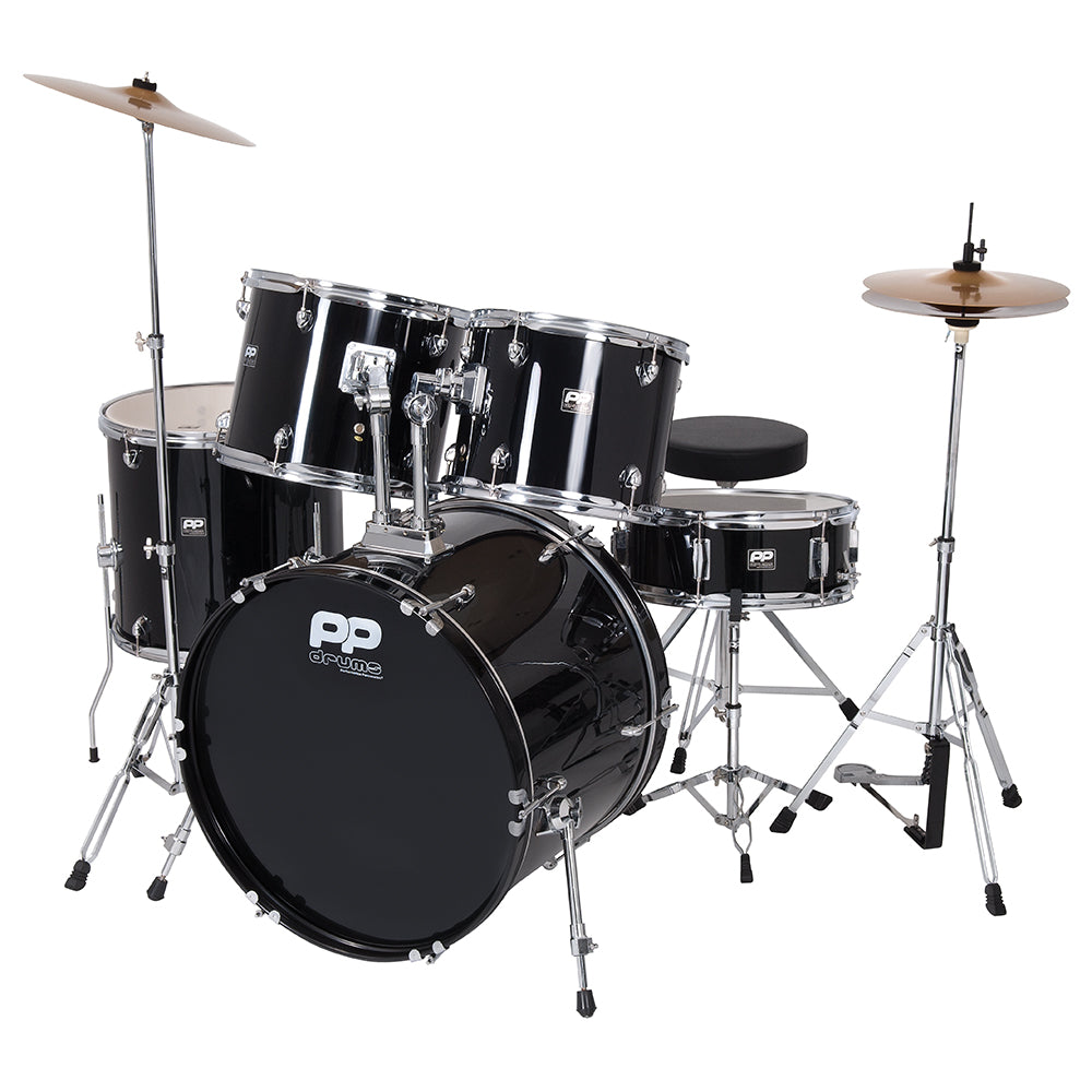 PP Drums Full Size 5 Piece Drum Kit ~ Black