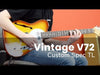 Vintage V72 ReIssued Custom Spec Electric Guitar ~ Left Hand Flamed Tobacco Burst